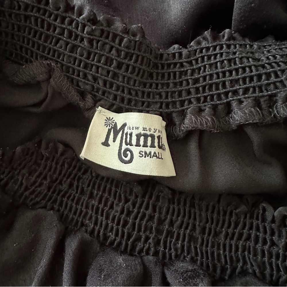 Show Me Your Mumu Black Satin Hacienda Maxi Dress - Picture 2 of 9